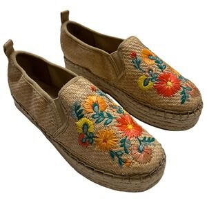 Sam Edelman Carrin Floral Embroidered Bohemian Artsy Espadrille Sandals Size 7